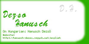 dezso hanusch business card
